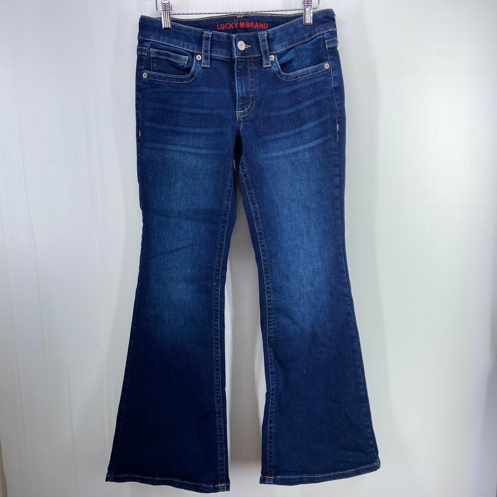 Lucky Brand Low Rise Flare Dark Blue Denim Jeans Womens 4 27